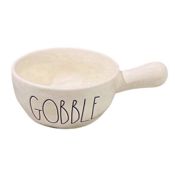 Rae Dunn Artisan Farmhouse Collection Thanksgiving Gobble Soup Bowl With Handle - Picture 1 of 5